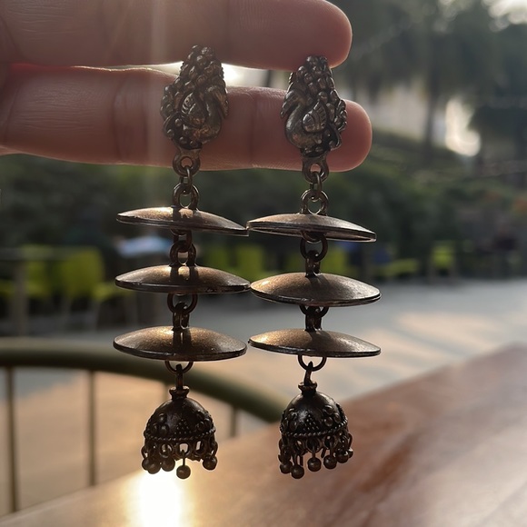 Boho silver earrings - Picture 3 of 5